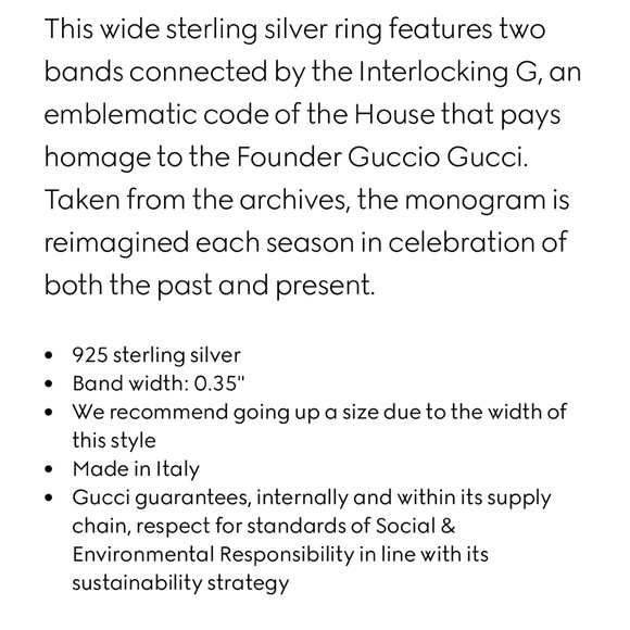 Gucci Interlocking Wide Open Band - Picture 4 of 7